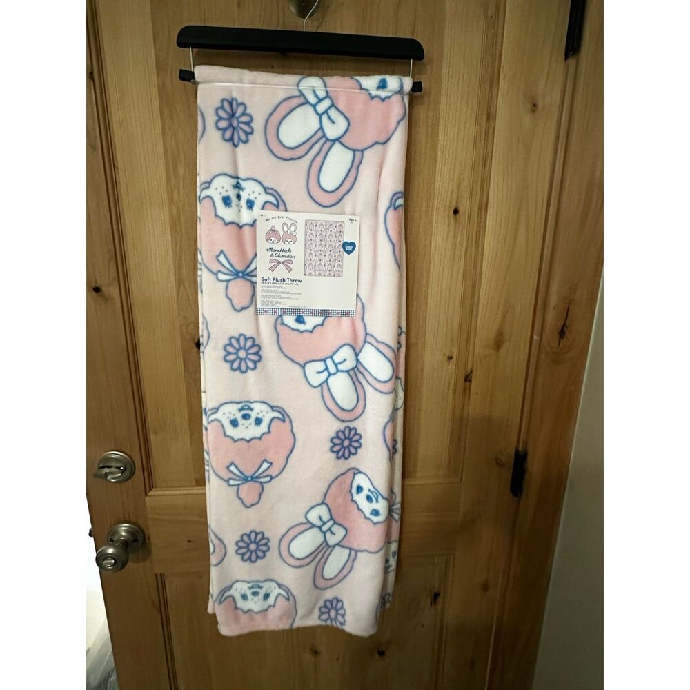 Monchhichi & Chimutan Soft Plush Throw Blanket 50" 70" NWT